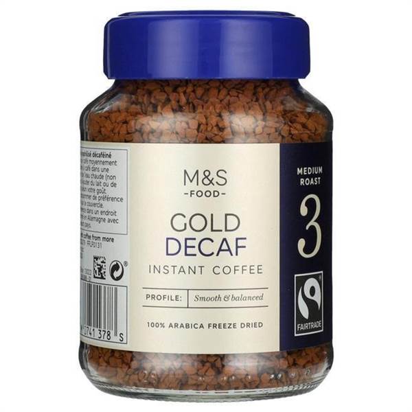 M&S Gold Decaf Instant Coffee Imported